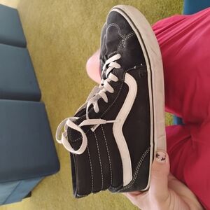 Vans Black and White High-Top Sneakers